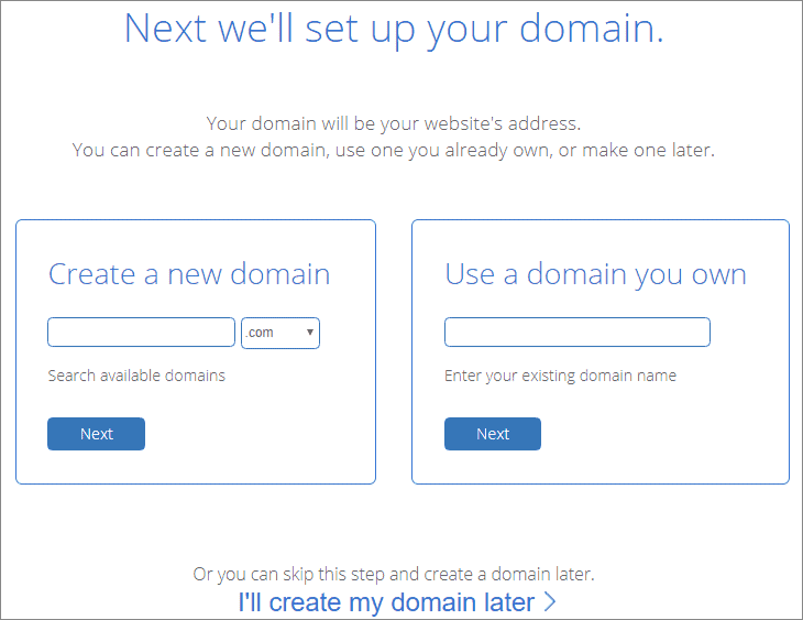 Bluehost Domain Name Select