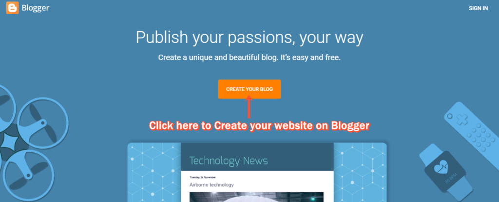 Blogspot (Blogger) HomePage