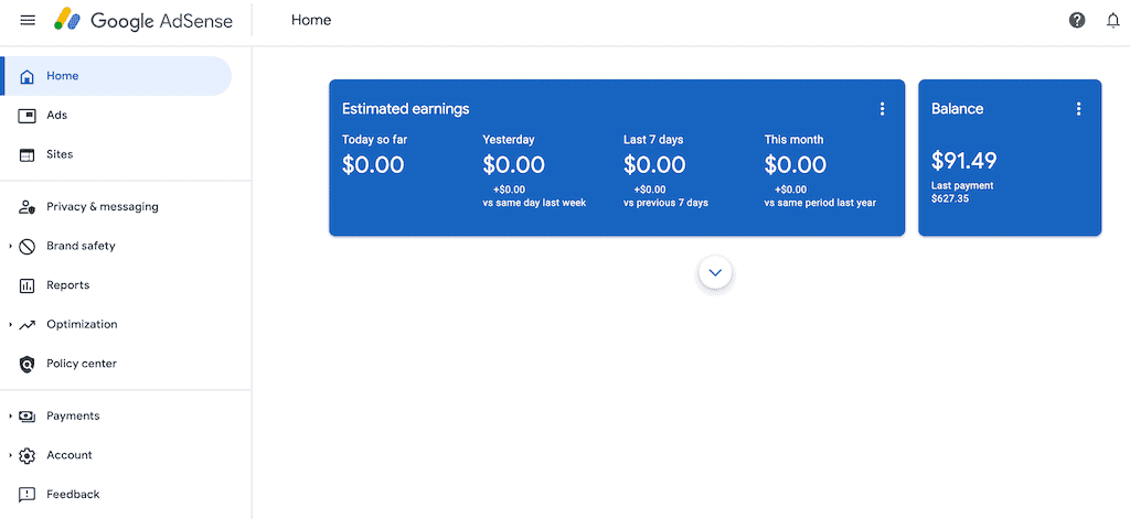 AdSense Dashboard