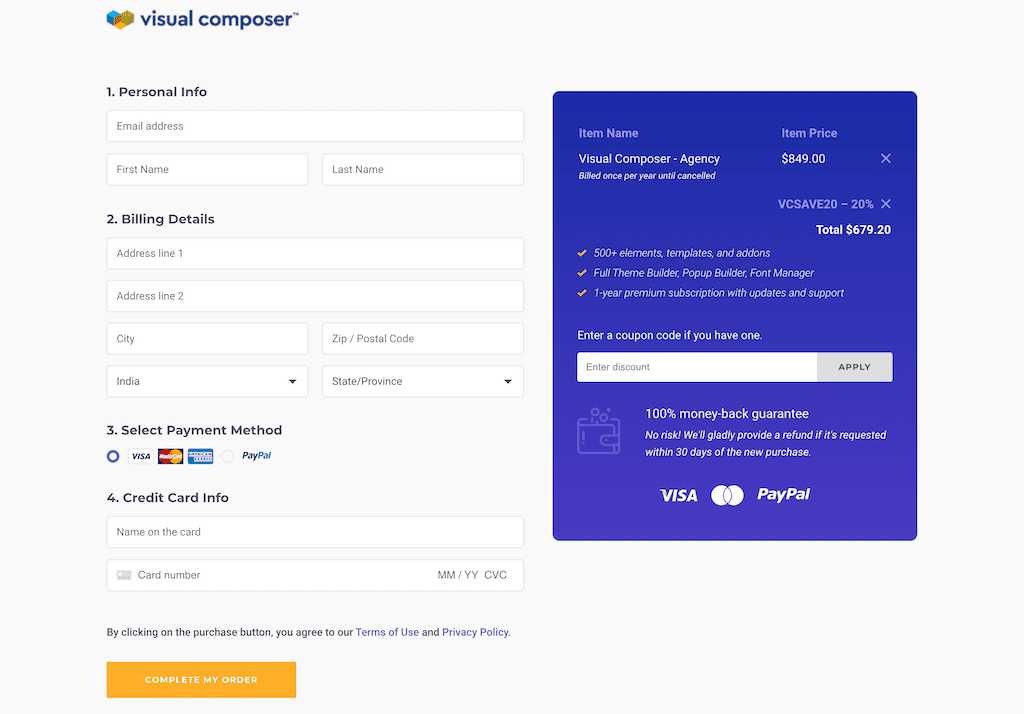 Visual Composer coupon code