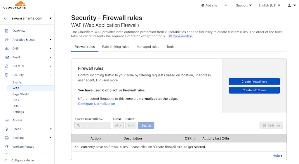 CloudFlare Firewall Rules