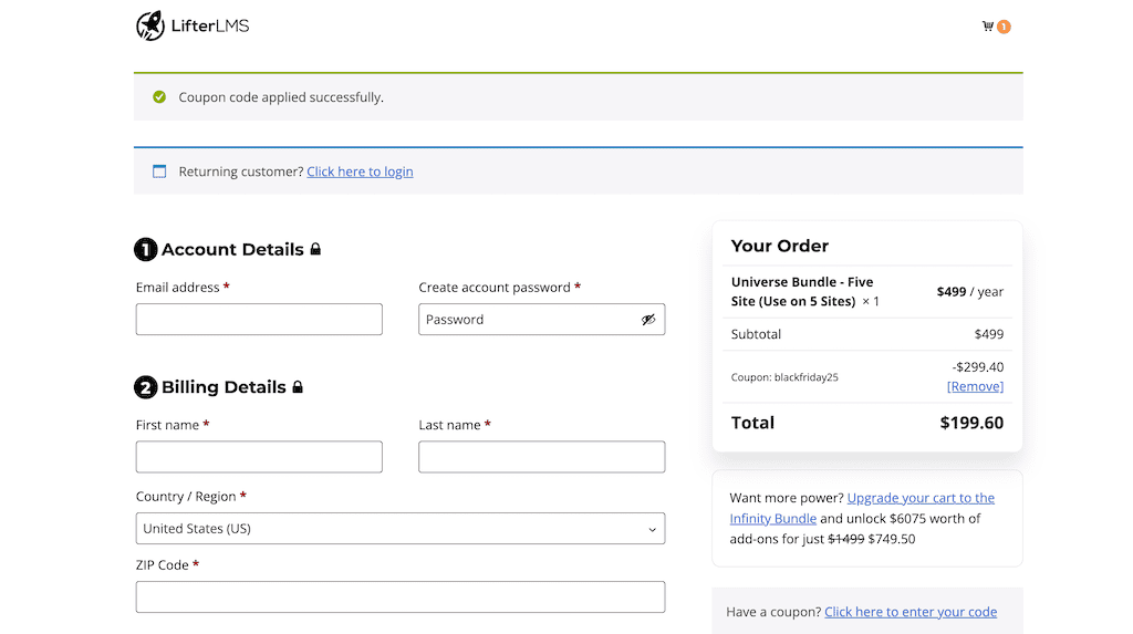 LifterLMS Black Friday coupon code