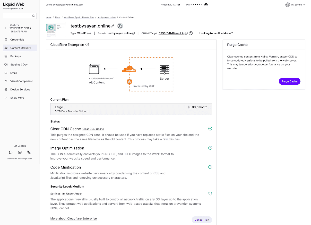 Liquid Web Coudflare Intgration