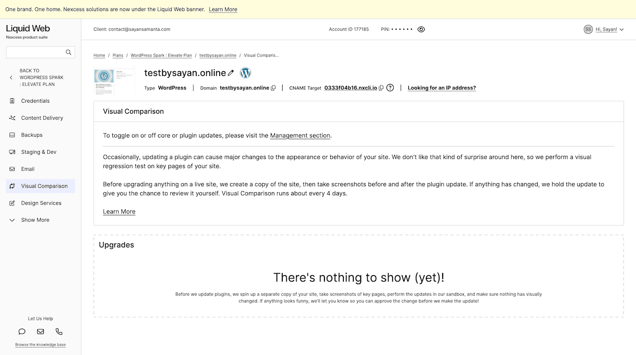 Liquid Web Visual Comparison Testing