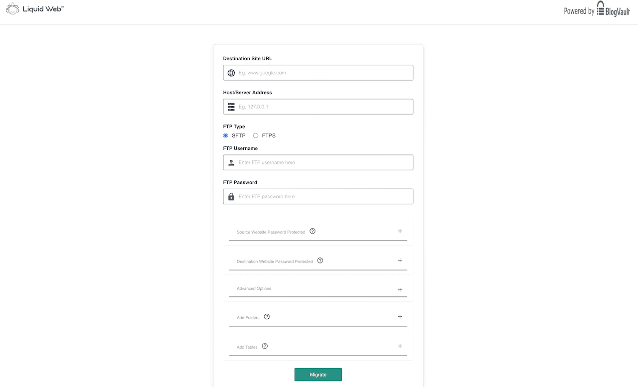 Site Migration using Liquid Web Plugin