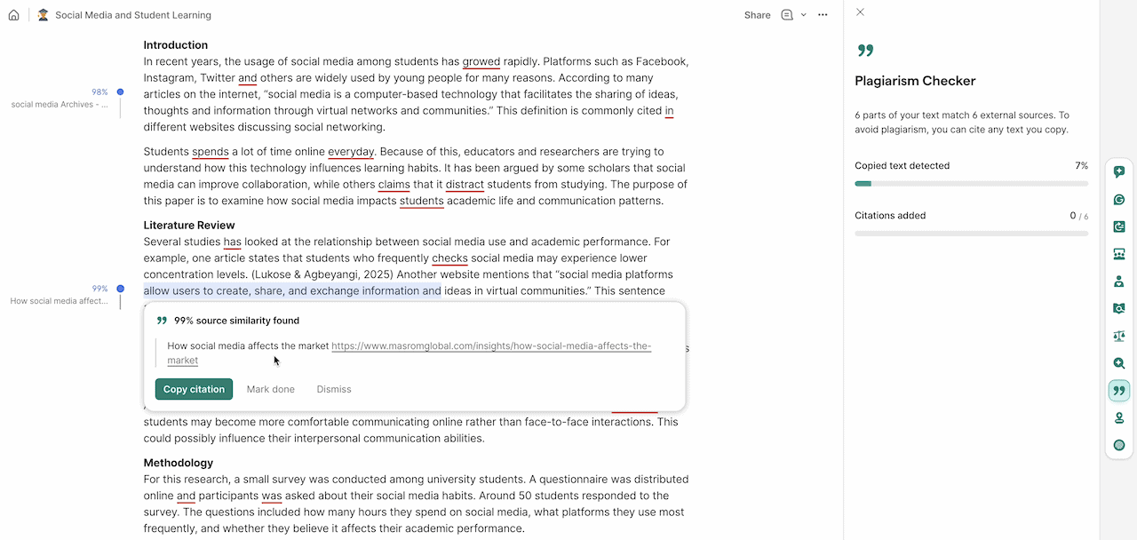 Grammarly Plagiarism Checker