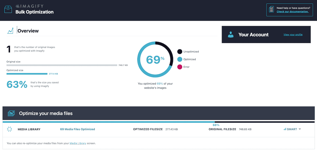 Imagify Bulk Image Optimization