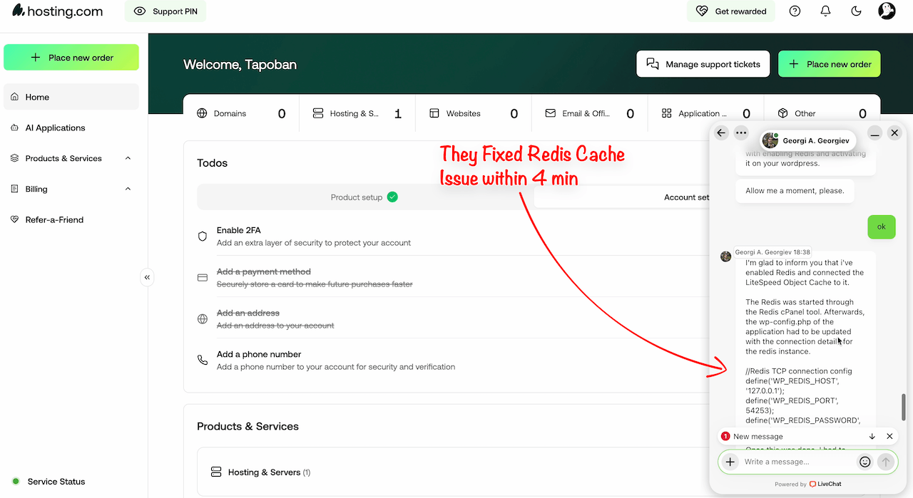 Hosting.com customer support
