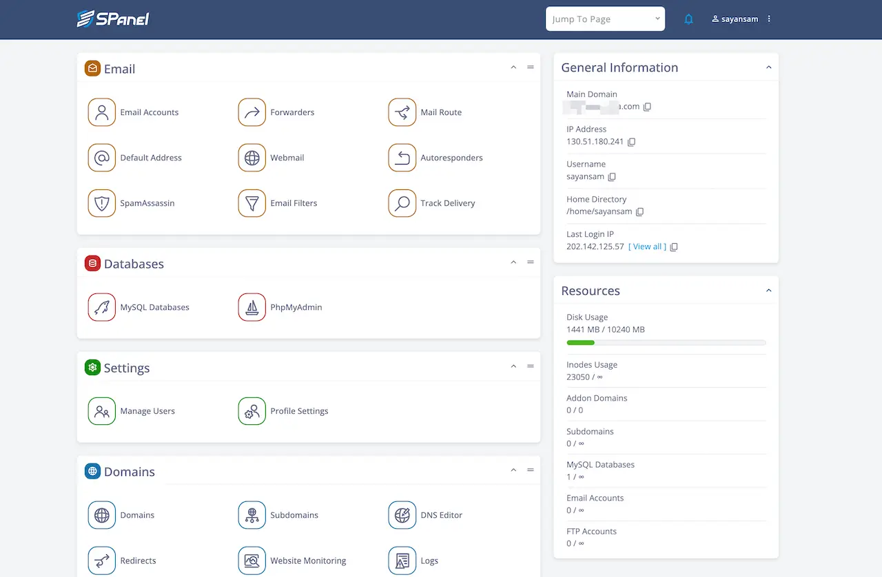 ScalaHosting SPanel Dashboard on shared hosting ScalaHosting SPanel Dashboard on shared hosting